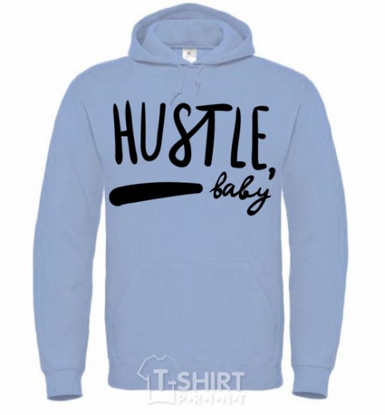 Men`s hoodie Hustle baby sky-blue фото