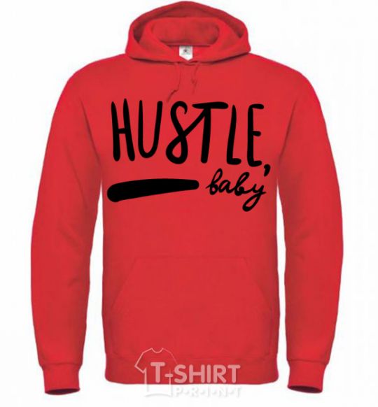 Men`s hoodie Hustle baby bright-red фото