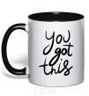 Mug with a colored handle You got this black фото