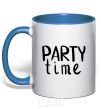 Mug with a colored handle Party time royal-blue фото