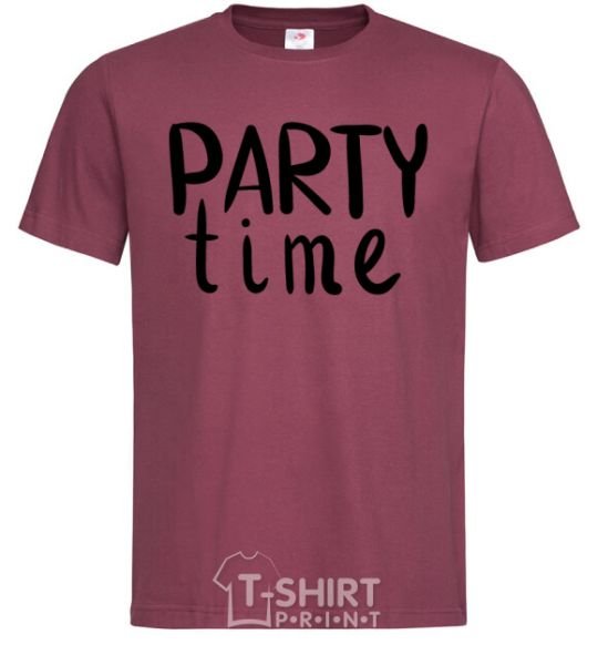 Мужская футболка Party time Бордовый фото