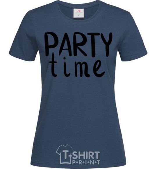 Women's T-shirt Party time navy-blue фото