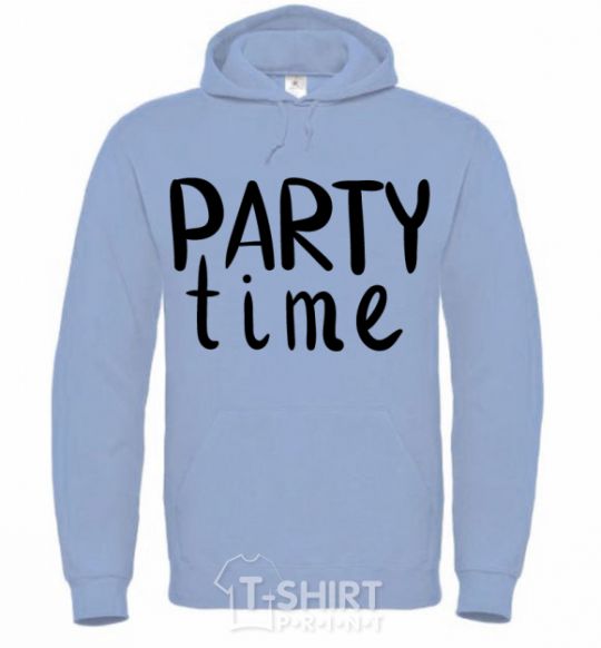 Men`s hoodie Party time sky-blue фото