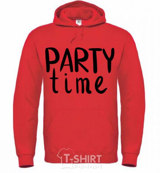 Men`s hoodie Party time bright-red фото