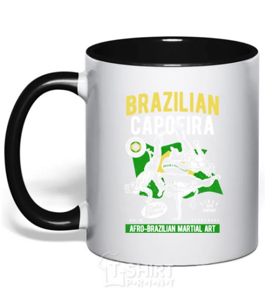 Mug with a colored handle Brazilian Capoeira black фото