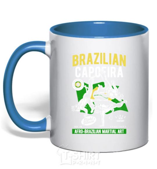 Mug with a colored handle Brazilian Capoeira royal-blue фото