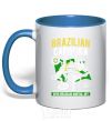 Mug with a colored handle Brazilian Capoeira royal-blue фото
