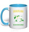 Mug with a colored handle Brazilian Capoeira sky-blue фото