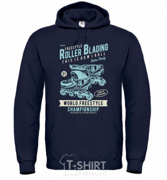 Men`s hoodie Roller Blading navy-blue фото