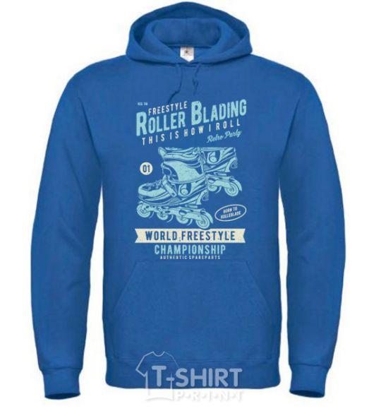 Men`s hoodie Roller Blading royal фото