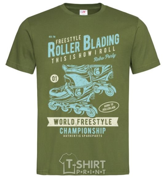 Мужская футболка Roller Blading Оливковый фото