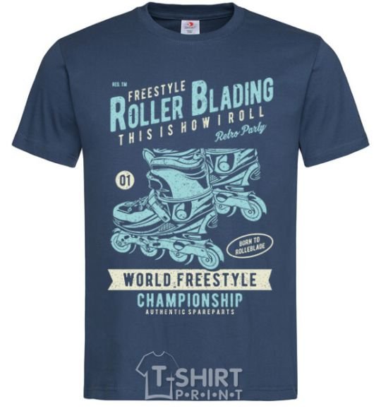 Men's T-Shirt Roller Blading navy-blue фото