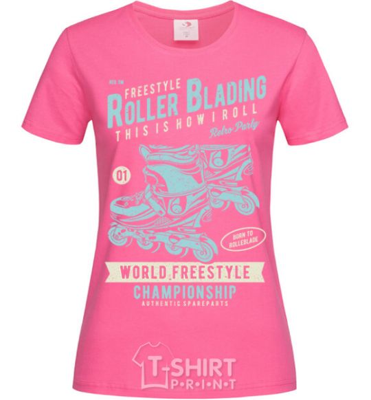 Женская футболка Roller Blading Ярко-розовый фото