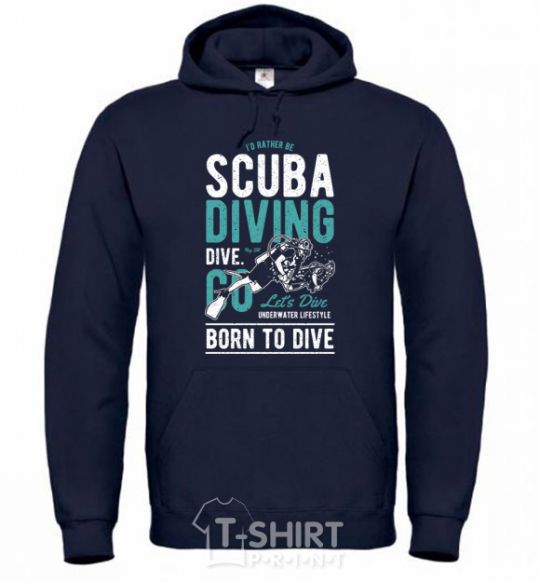 Men`s hoodie Scuba Diving navy-blue фото