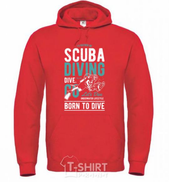 Men`s hoodie Scuba Diving bright-red фото