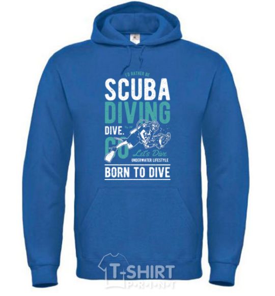 Men`s hoodie Scuba Diving royal фото