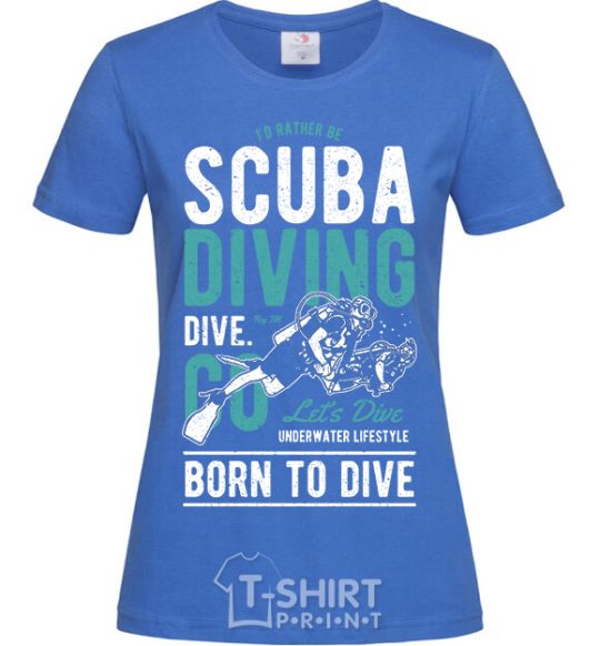 Women's T-shirt Scuba Diving royal-blue фото