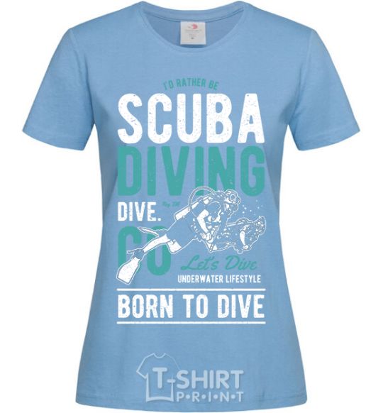 Women's T-shirt Scuba Diving sky-blue фото