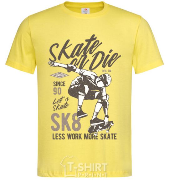 Мужская футболка Skate Or Die Лимонный фото