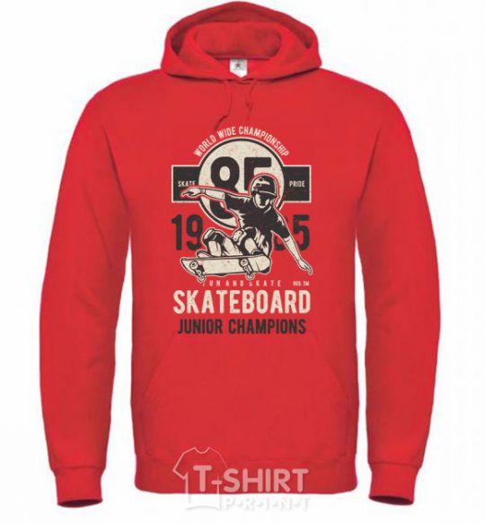 Мужская толстовка (худи) Skateboard Junior Champions Ярко-красный фото