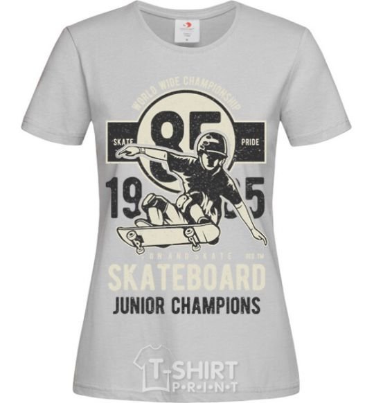 Женская футболка Skateboard Junior Champions Серый фото