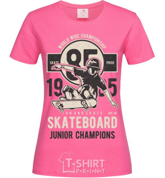 Женская футболка Skateboard Junior Champions Ярко-розовый фото