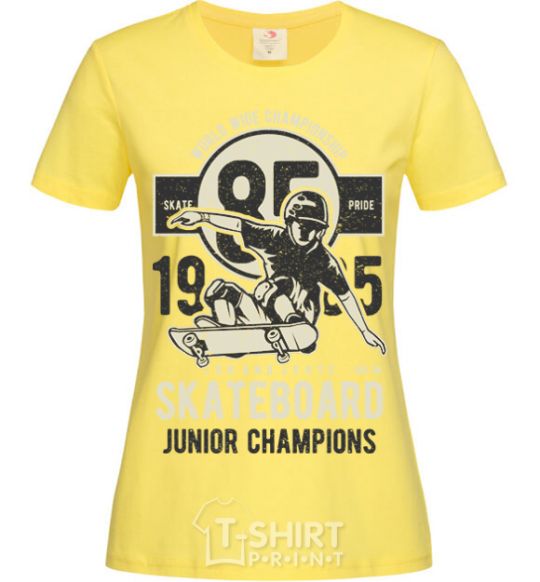 Женская футболка Skateboard Junior Champions Лимонный фото