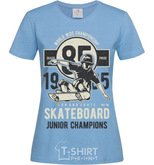 Women's T-shirt Skateboard Junior Champions sky-blue фото