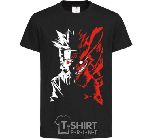 Детская футболка Naruto white red Черный фото