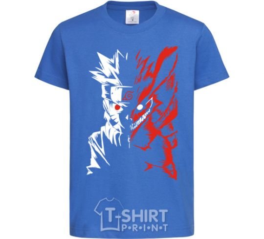 Kids T-shirt Naruto white red royal-blue фото