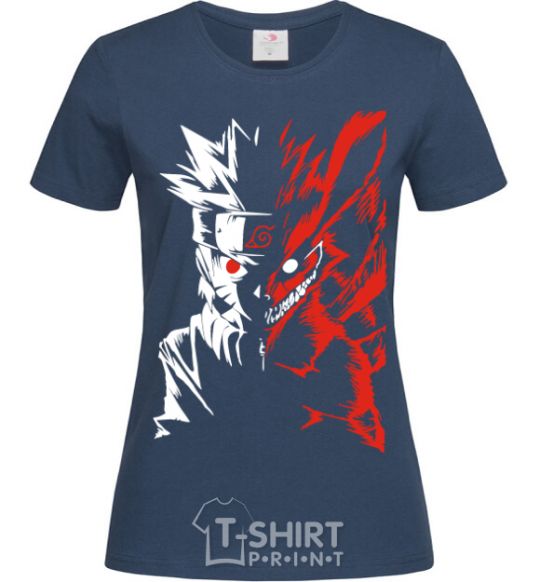 Women's T-shirt Naruto white red navy-blue фото