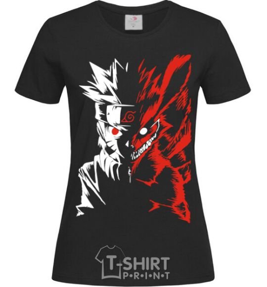 Women's T-shirt Naruto white red black фото