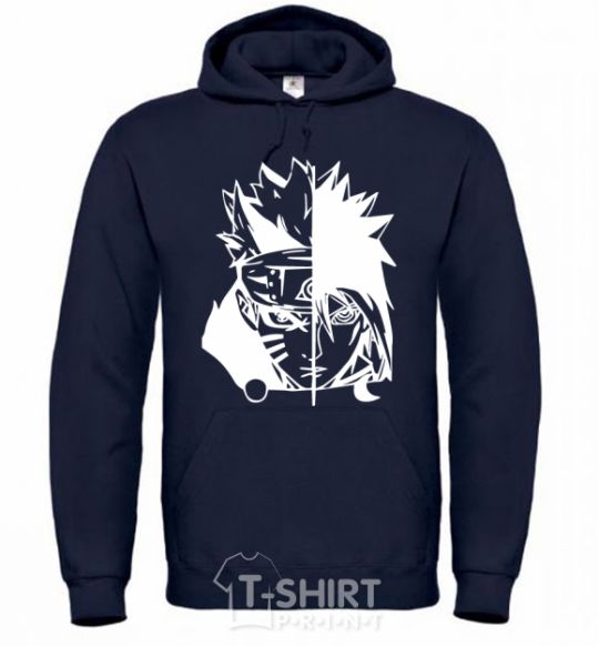 Men`s hoodie Naruto white navy-blue фото