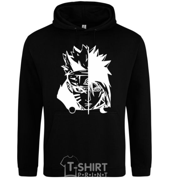 Men`s hoodie Naruto white black фото