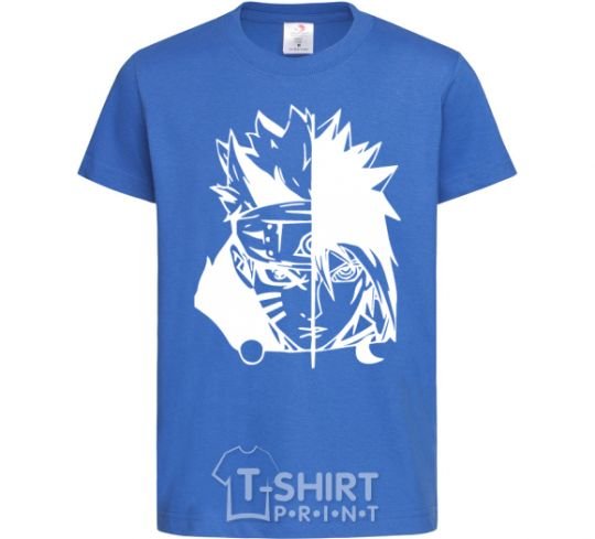 Детская футболка Naruto white Ярко-синий фото