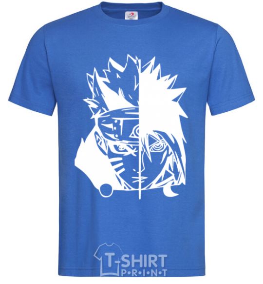 Men's T-Shirt Naruto white royal-blue фото