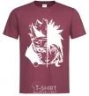 Men's T-Shirt Naruto white burgundy фото