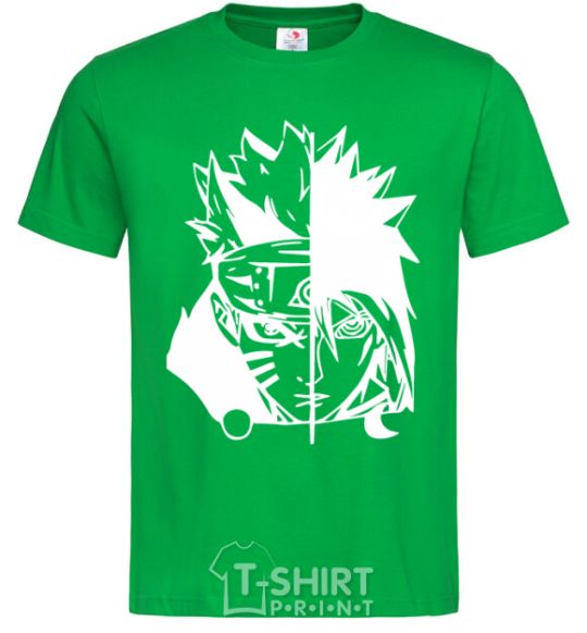 Men's T-Shirt Naruto white kelly-green фото