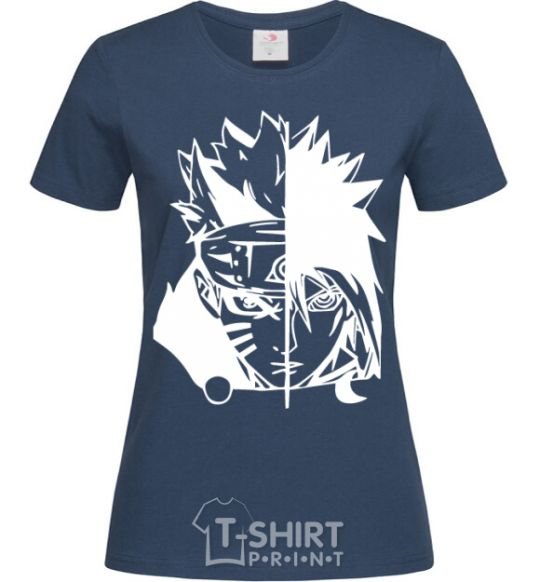 Women's T-shirt Naruto white navy-blue фото