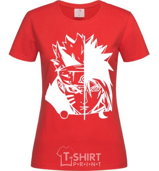 Women's T-shirt Naruto white red фото