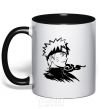 Mug with a colored handle Naruto black фото