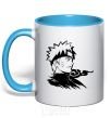 Mug with a colored handle Naruto sky-blue фото