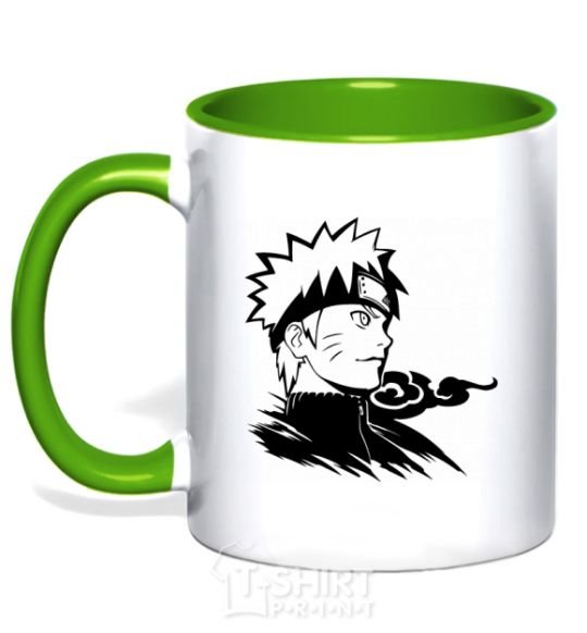 Mug with a colored handle Naruto kelly-green фото