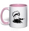 Mug with a colored handle Naruto light-pink фото
