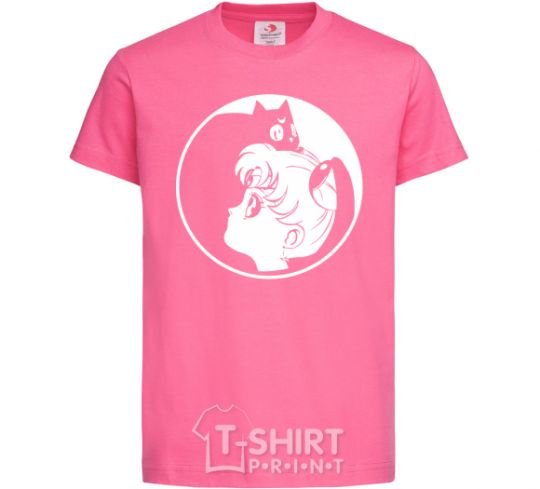 Kids T-shirt Sailor Moon and her kitty heliconia фото