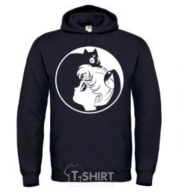Men`s hoodie Sailor Moon and her kitty black фото
