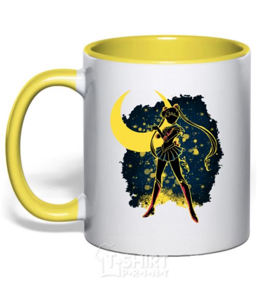 Mug with a colored handle Sailor Moon splash yellow фото