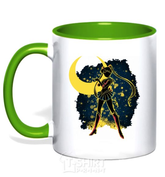 Mug with a colored handle Sailor Moon splash kelly-green фото