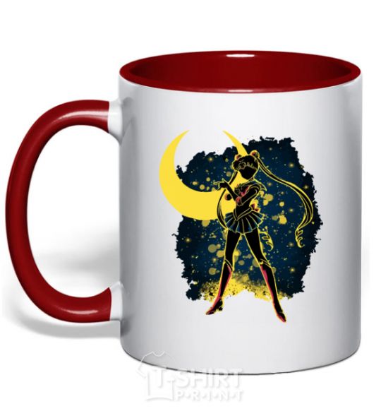 Mug with a colored handle Sailor Moon splash red фото