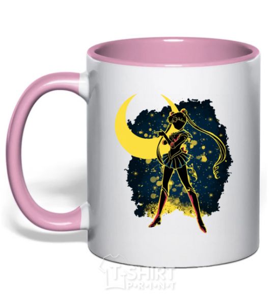 Mug with a colored handle Sailor Moon splash light-pink фото